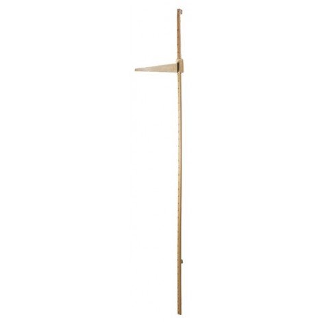 Toise murale en bois verticale et horizontale en bois naturel  avec curseur - 4444500